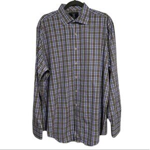 Maker & Company Classically Tailored plaid long sleeve button down shirt size XL